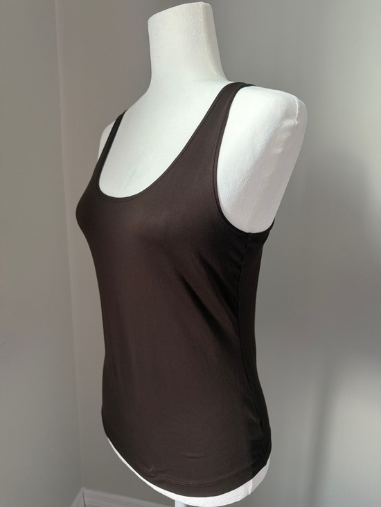 CHICO’S Microfiber Tank Top Brown Stretch Sleeveless Basic Layering Top Sz Small - Picture 4 of 14